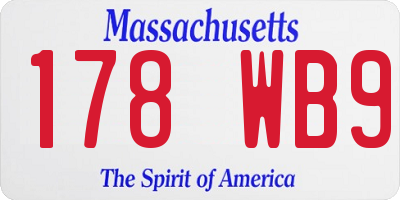 MA license plate 178WB9