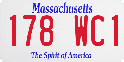 MA license plate 178WC1