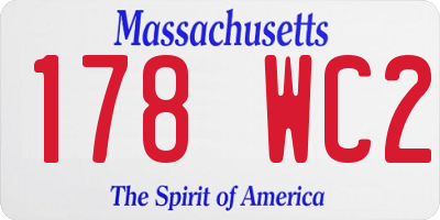 MA license plate 178WC2