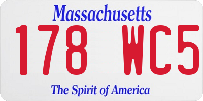 MA license plate 178WC5