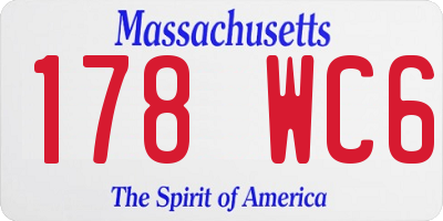 MA license plate 178WC6
