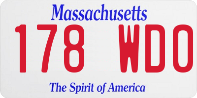 MA license plate 178WD0