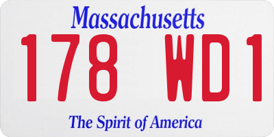 MA license plate 178WD1