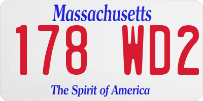 MA license plate 178WD2