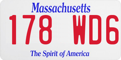 MA license plate 178WD6