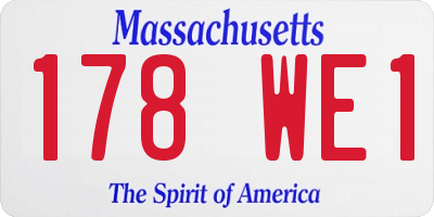 MA license plate 178WE1