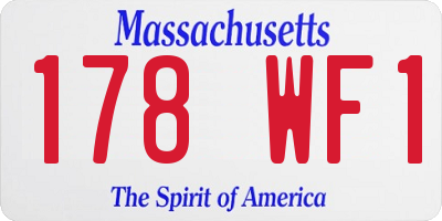 MA license plate 178WF1
