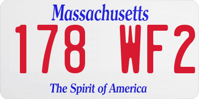 MA license plate 178WF2
