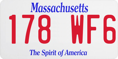 MA license plate 178WF6