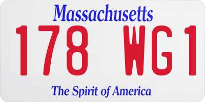 MA license plate 178WG1