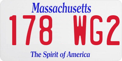 MA license plate 178WG2