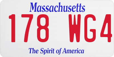 MA license plate 178WG4