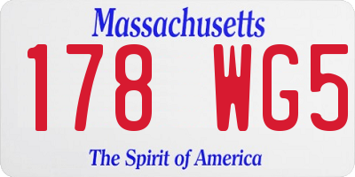 MA license plate 178WG5