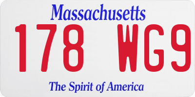 MA license plate 178WG9