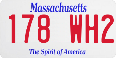 MA license plate 178WH2