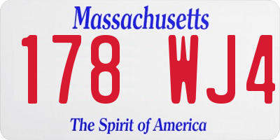 MA license plate 178WJ4