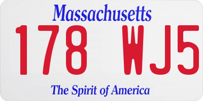 MA license plate 178WJ5