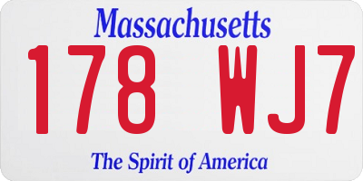 MA license plate 178WJ7