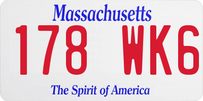 MA license plate 178WK6
