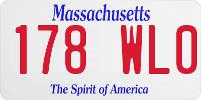 MA license plate 178WL0
