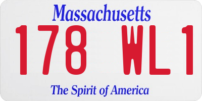 MA license plate 178WL1