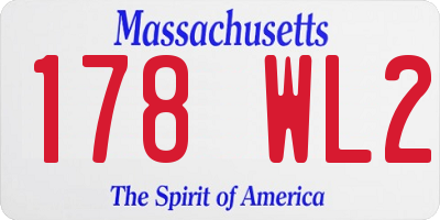 MA license plate 178WL2