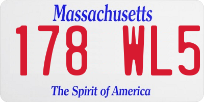 MA license plate 178WL5