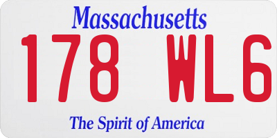 MA license plate 178WL6