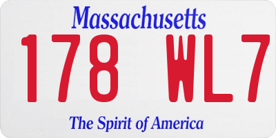 MA license plate 178WL7