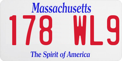 MA license plate 178WL9