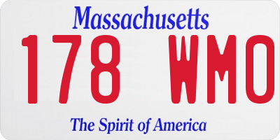 MA license plate 178WM0