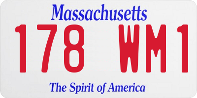 MA license plate 178WM1
