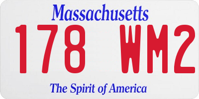 MA license plate 178WM2