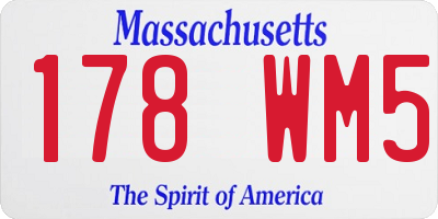 MA license plate 178WM5