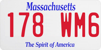 MA license plate 178WM6