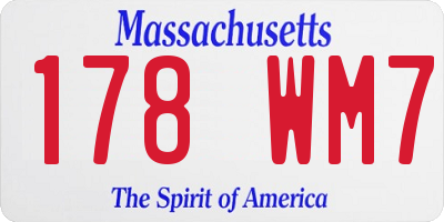 MA license plate 178WM7