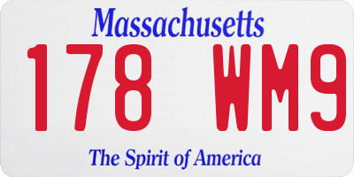 MA license plate 178WM9