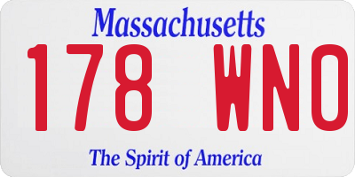 MA license plate 178WN0