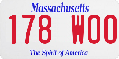 MA license plate 178WO0