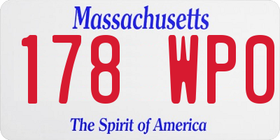MA license plate 178WP0