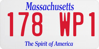 MA license plate 178WP1