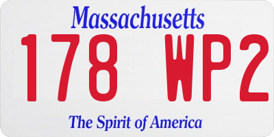 MA license plate 178WP2