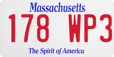 MA license plate 178WP3