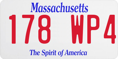 MA license plate 178WP4