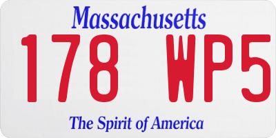 MA license plate 178WP5