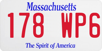 MA license plate 178WP6