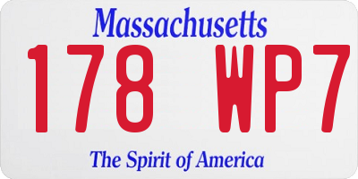 MA license plate 178WP7
