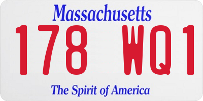 MA license plate 178WQ1
