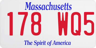 MA license plate 178WQ5