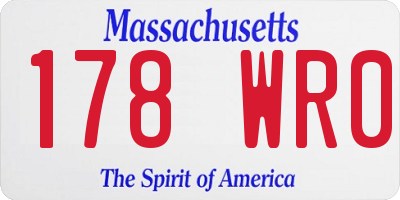MA license plate 178WR0